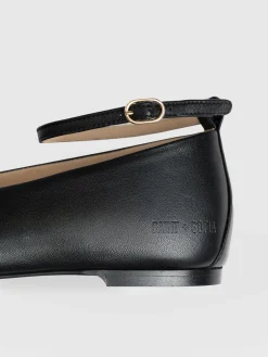 Shoes|Leather|Saint and Sofia Ophelia Leather Ballerinas - Black