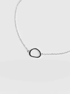 Silver Jewelry|Bracelets|Saint and Sofia Organic Open Oval Bracelet - Silver