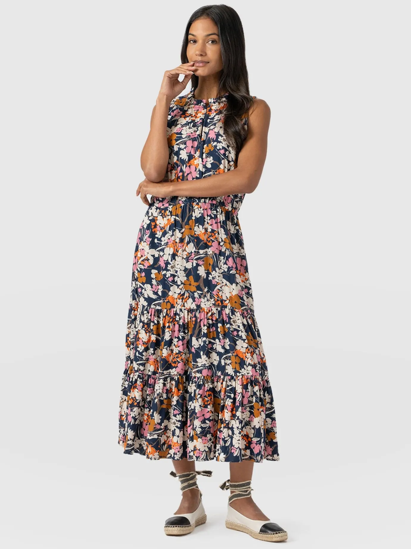 Dresses|Saint and Sofia Orla Dress - Navy Cream Floral