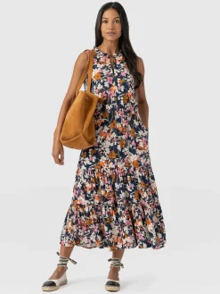 Dresses|Saint and Sofia Orla Dress - Navy Cream Floral