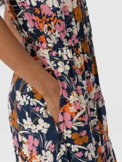 Dresses|Saint and Sofia Orla Dress - Navy Cream Floral