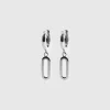Silver Jewelry|Jewelry|Saint and Sofia Oval Charm Drop Huggie Earrings - Silver