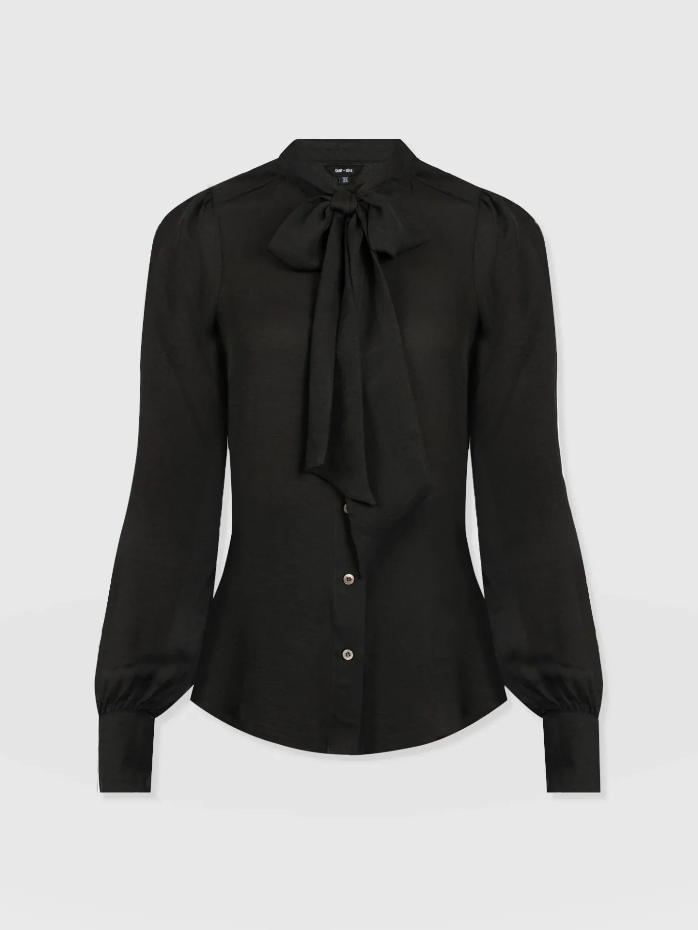 Blouses & Shirts|Saint and Sofia Paxton Pussybow Blouse - Black