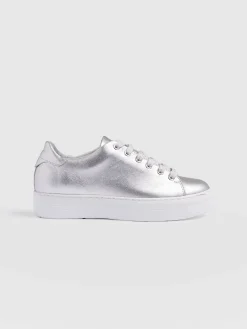 Sneakers|Shoes|Saint and Sofia Portland Sneaker - Silver