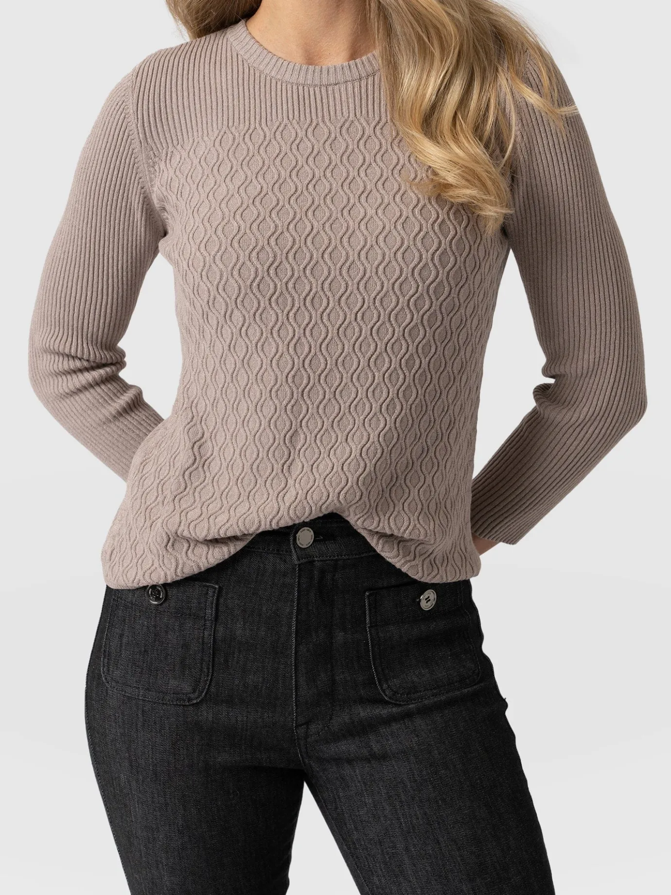 Knitwear|Sweaters|Saint and Sofia Primrose Knit Sweater - Malt