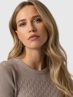 Knitwear|Sweaters|Saint and Sofia Primrose Knit Sweater - Malt