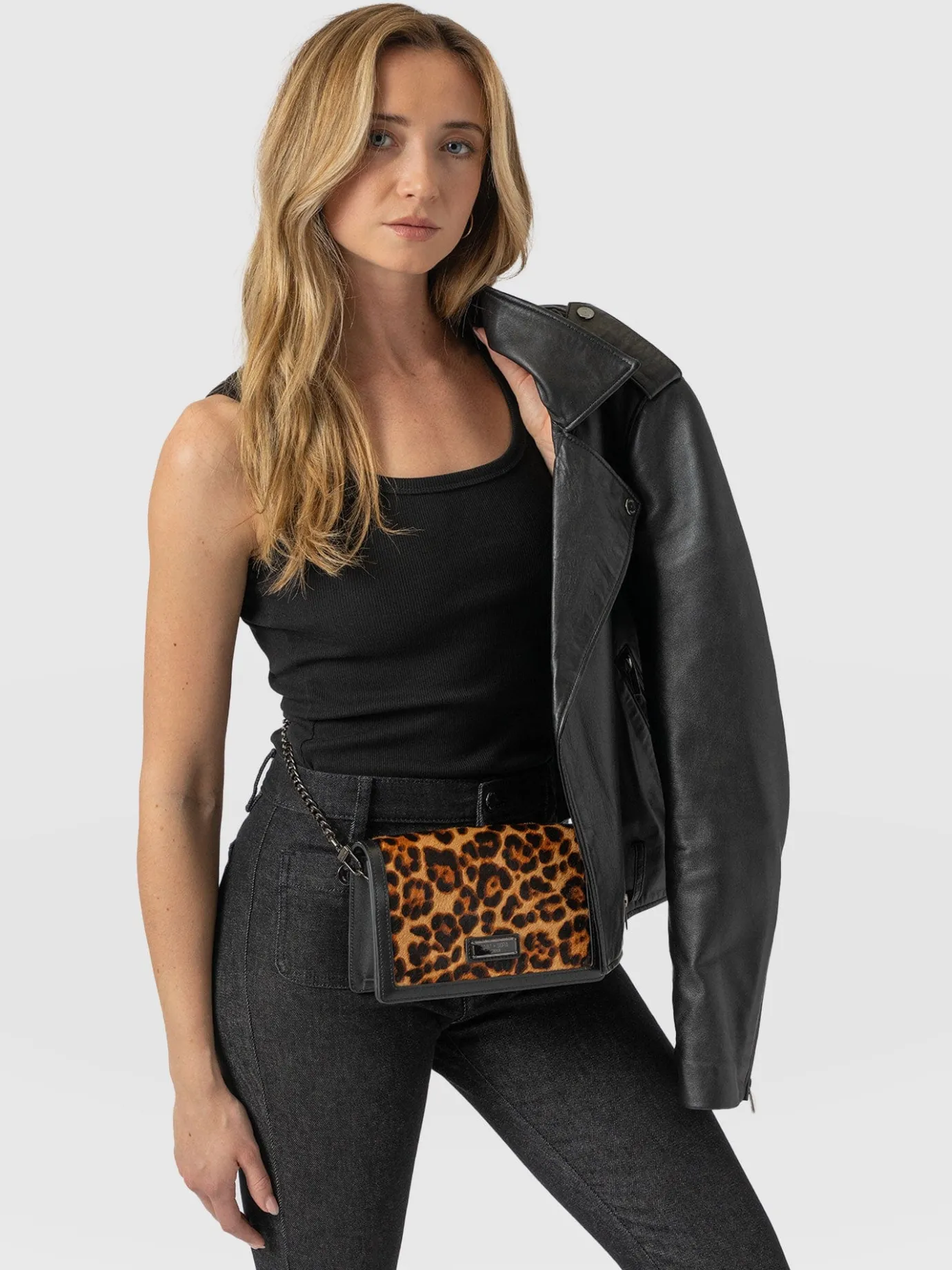 Accessories|Cross Body Bags|Saint and Sofia Primrose Wallet on Chain - Leopard