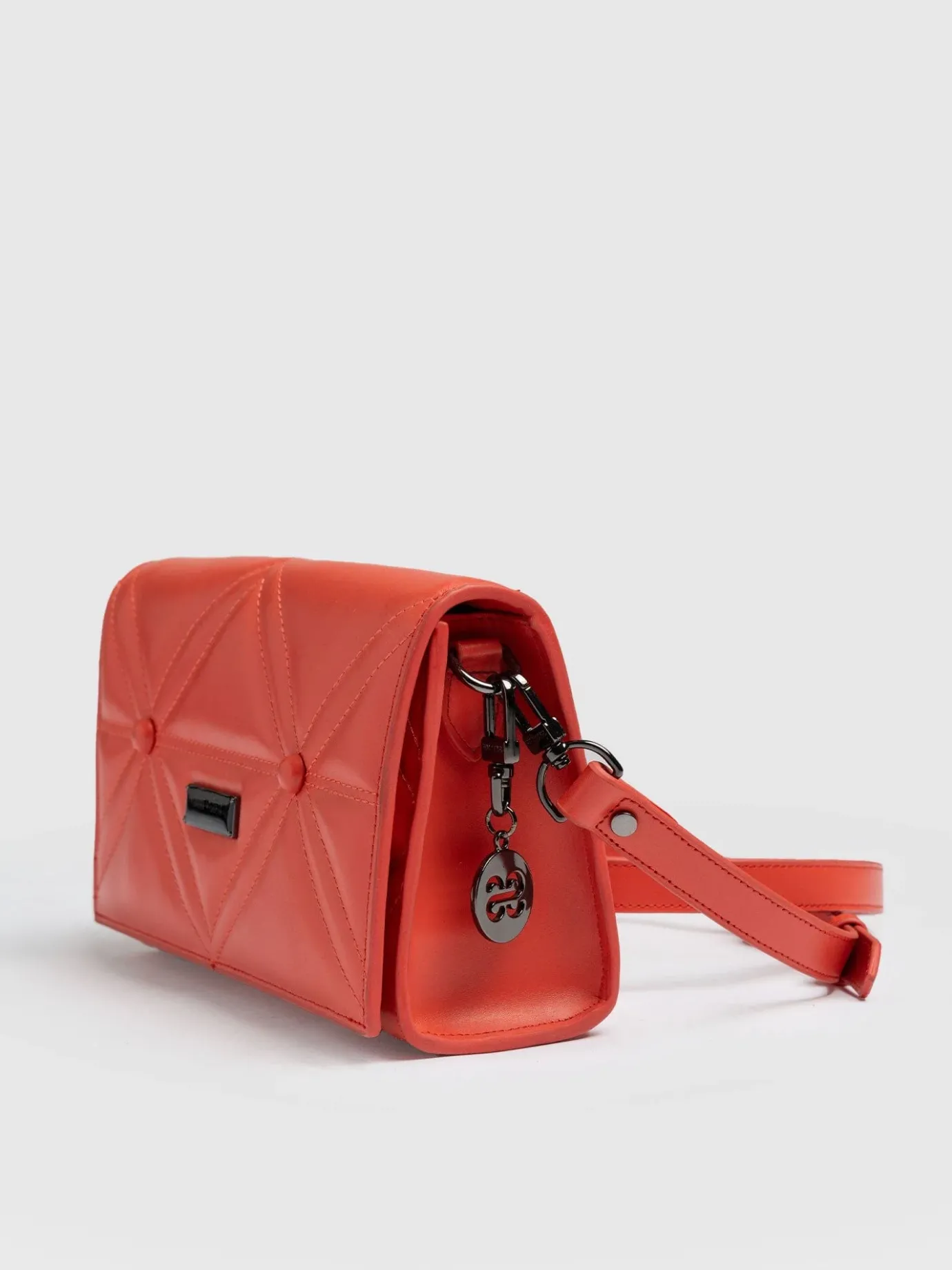 Accessories|Leather Bags|Saint and Sofia Quilted Keira Cross Body Bag - Coral