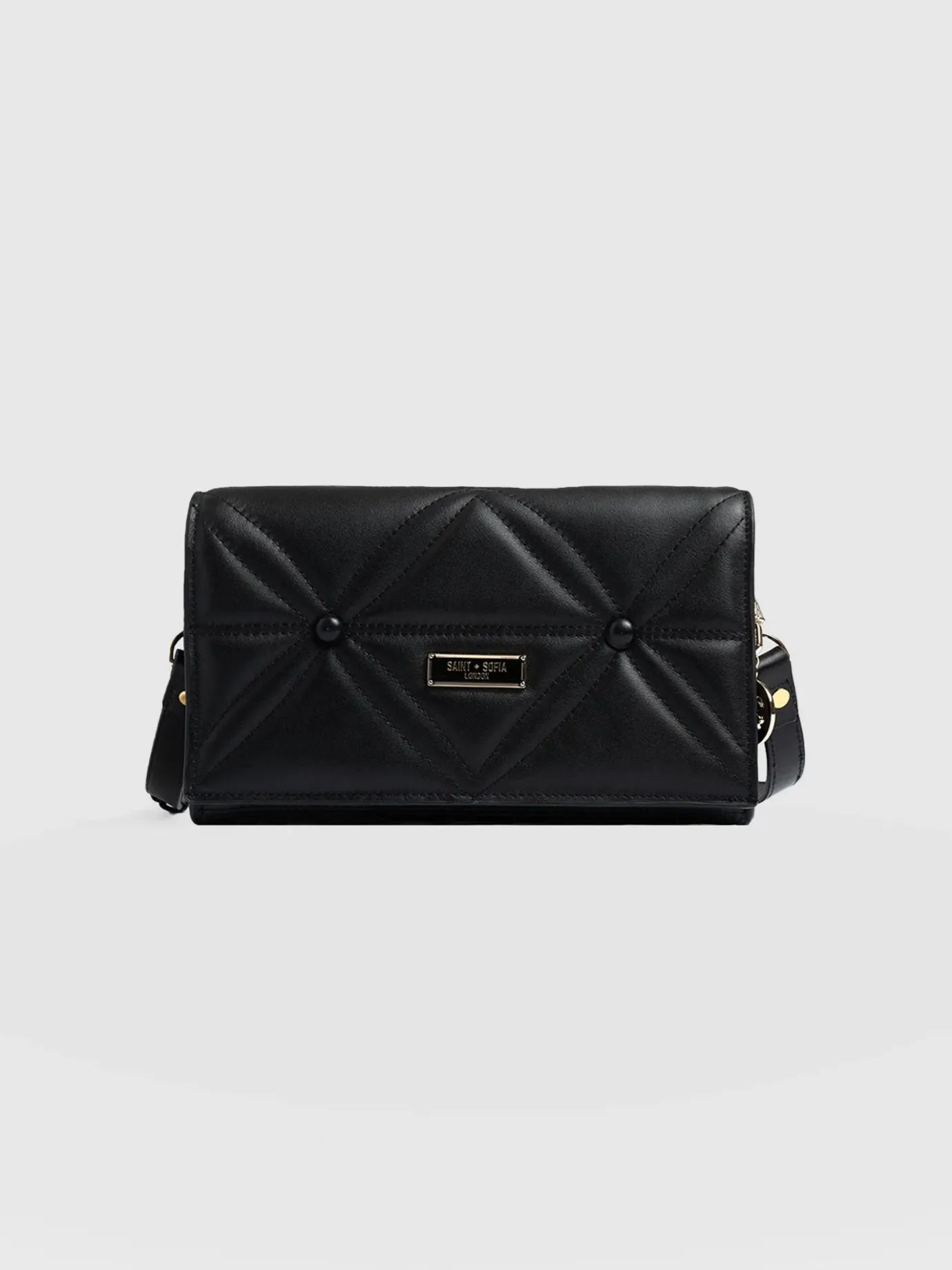 Accessories|Cross Body Bags|Saint and Sofia Quilted Keira Cross Body Bag - Black