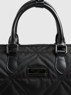 Accessories|Shoulder Bags|Saint and Sofia Quilted Maeve Duffle Bag - Black