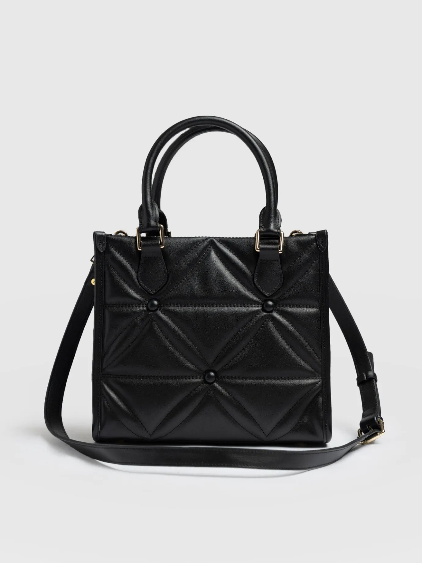Shoulder Bags|Cross Body Bags|Saint and Sofia Quilted Mia Mini Tote Bag - Black
