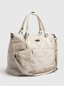 Shoulder Bags|Bags|Saint and Sofia Quilted Selene Shopper Bag - Cream