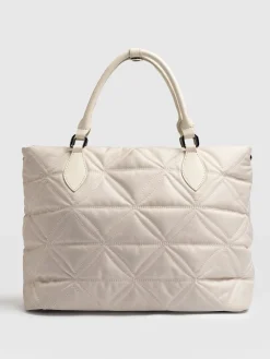 Shoulder Bags|Bags|Saint and Sofia Quilted Selene Shopper Bag - Cream