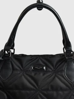 Tote Bags|Nylon Bags|Saint and Sofia Quilted Selene Shopper Bag - Black
