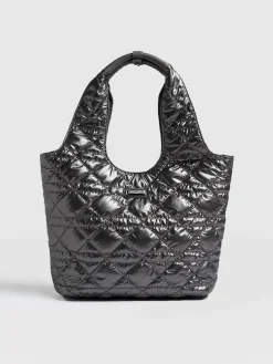 Shoulder Bags|Tote Bags|Saint and Sofia Quilted Stella Shoulder Tote Bag - Gunmetal