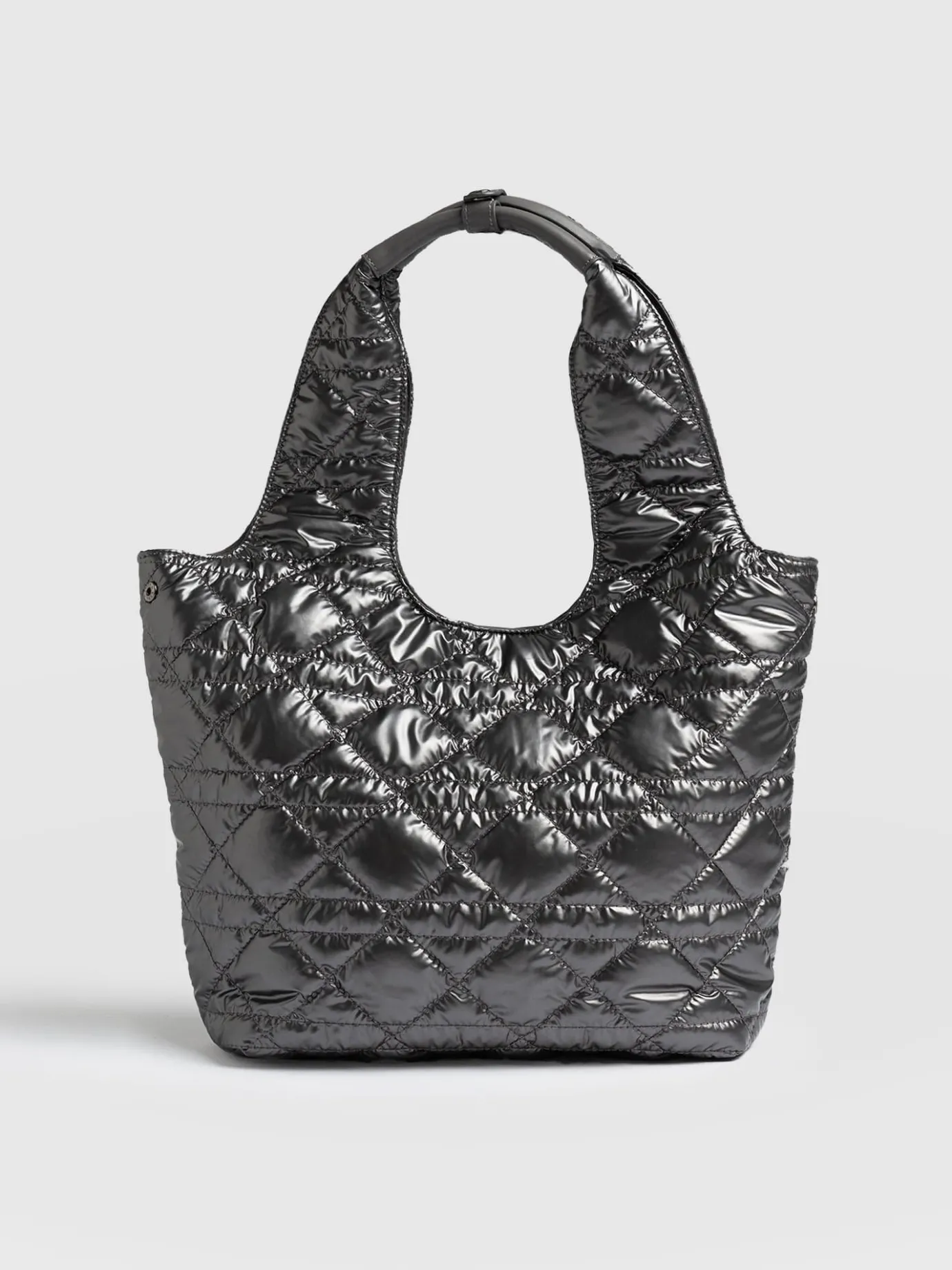 Shoulder Bags|Tote Bags|Saint and Sofia Quilted Stella Shoulder Tote Bag - Gunmetal