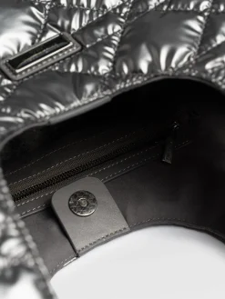 Shoulder Bags|Tote Bags|Saint and Sofia Quilted Stella Shoulder Tote Bag - Gunmetal