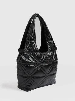 Shoulder Bags|Tote Bags|Saint and Sofia Quilted Stella Shoulder Tote Bag - Black