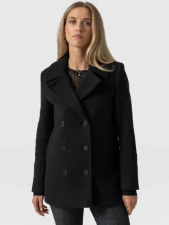 Coats & Jackets|Saint and Sofia Quinn Pea Coat - Black