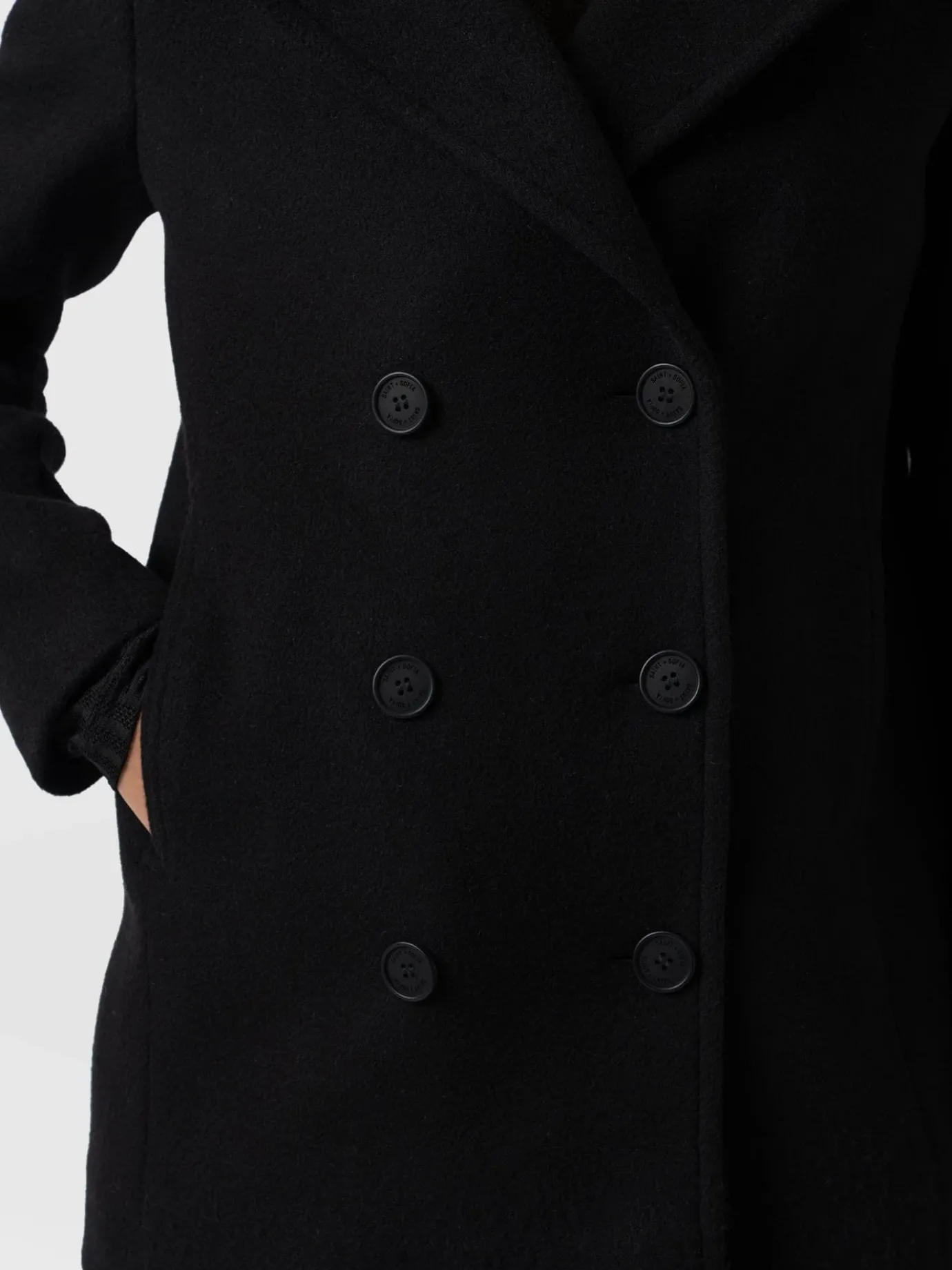 Coats & Jackets|Saint and Sofia Quinn Pea Coat - Black