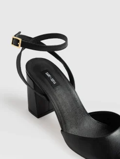 Shoes|Leather|Saint and Sofia Rayner Cap Toe Heel - Black