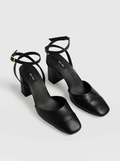 Shoes|Leather|Saint and Sofia Rayner Cap Toe Heel - Black