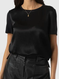 T-shirts & Tanks|Saint and Sofia Rayner Contrast Tee - Black