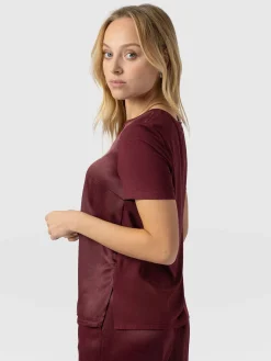 T-shirts & Tanks|Saint and Sofia Rayner Contrast Tee - Maroon