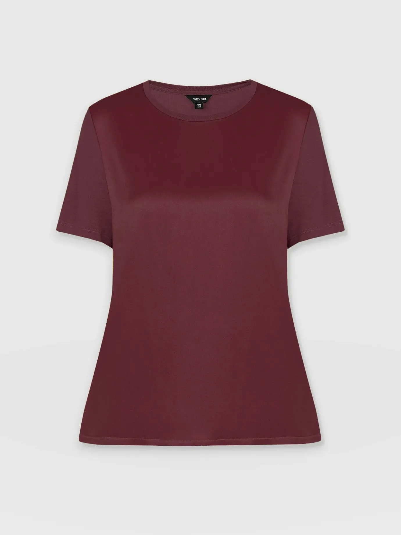 T-shirts & Tanks|Saint and Sofia Rayner Contrast Tee - Maroon