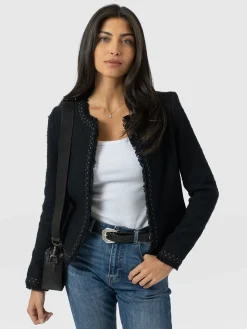 Coats & Jackets|Blazers|Saint and Sofia Rayner Jacket - Black Bouclé
