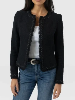 Coats & Jackets|Blazers|Saint and Sofia Rayner Jacket - Black Bouclé
