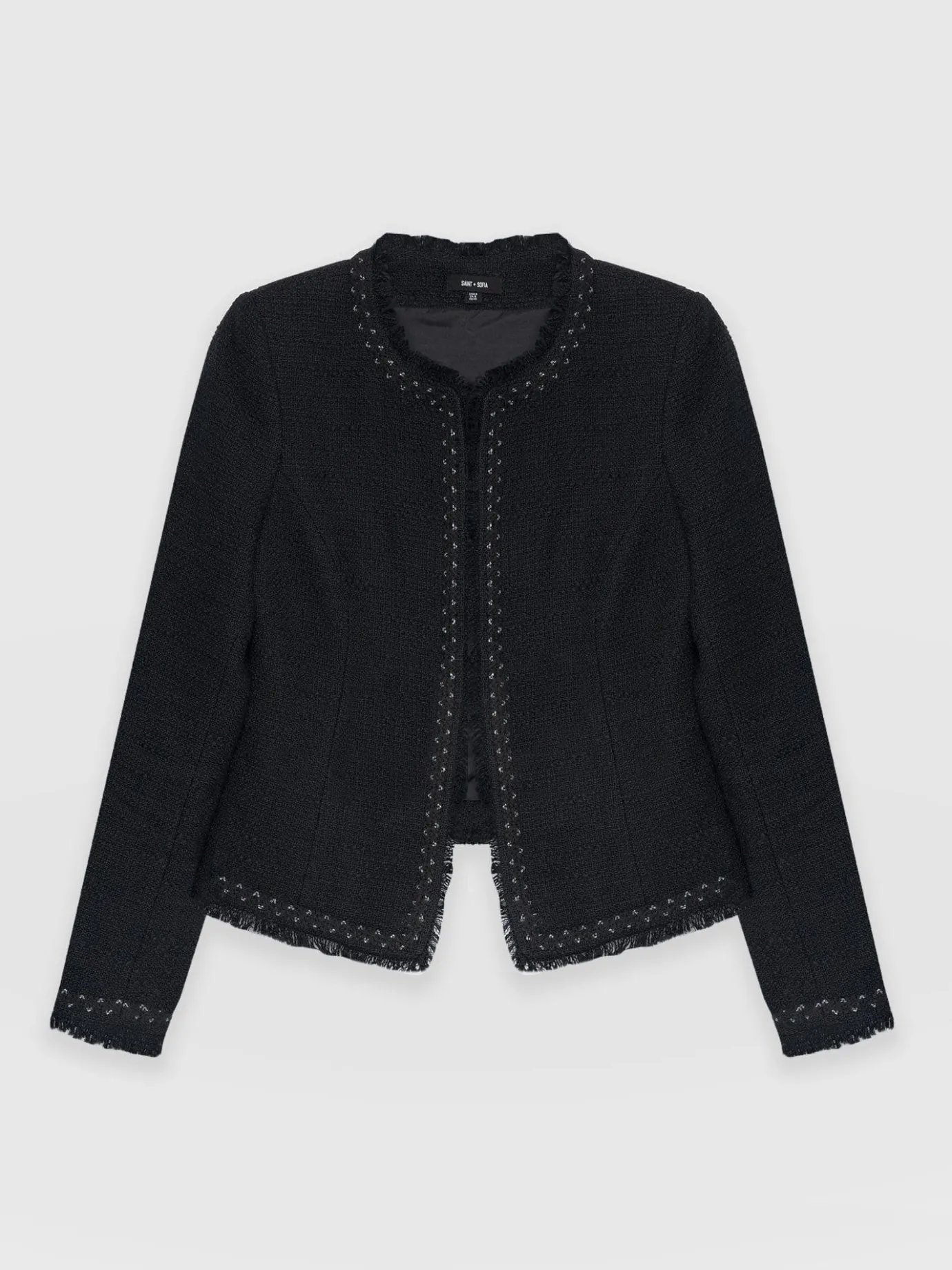 Coats & Jackets|Blazers|Saint and Sofia Rayner Jacket - Black Bouclé