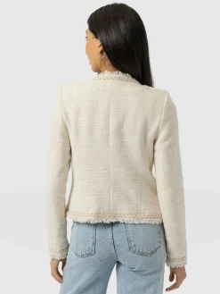 Blazers|Saint and Sofia Rayner Jacket - Cream Bouclé