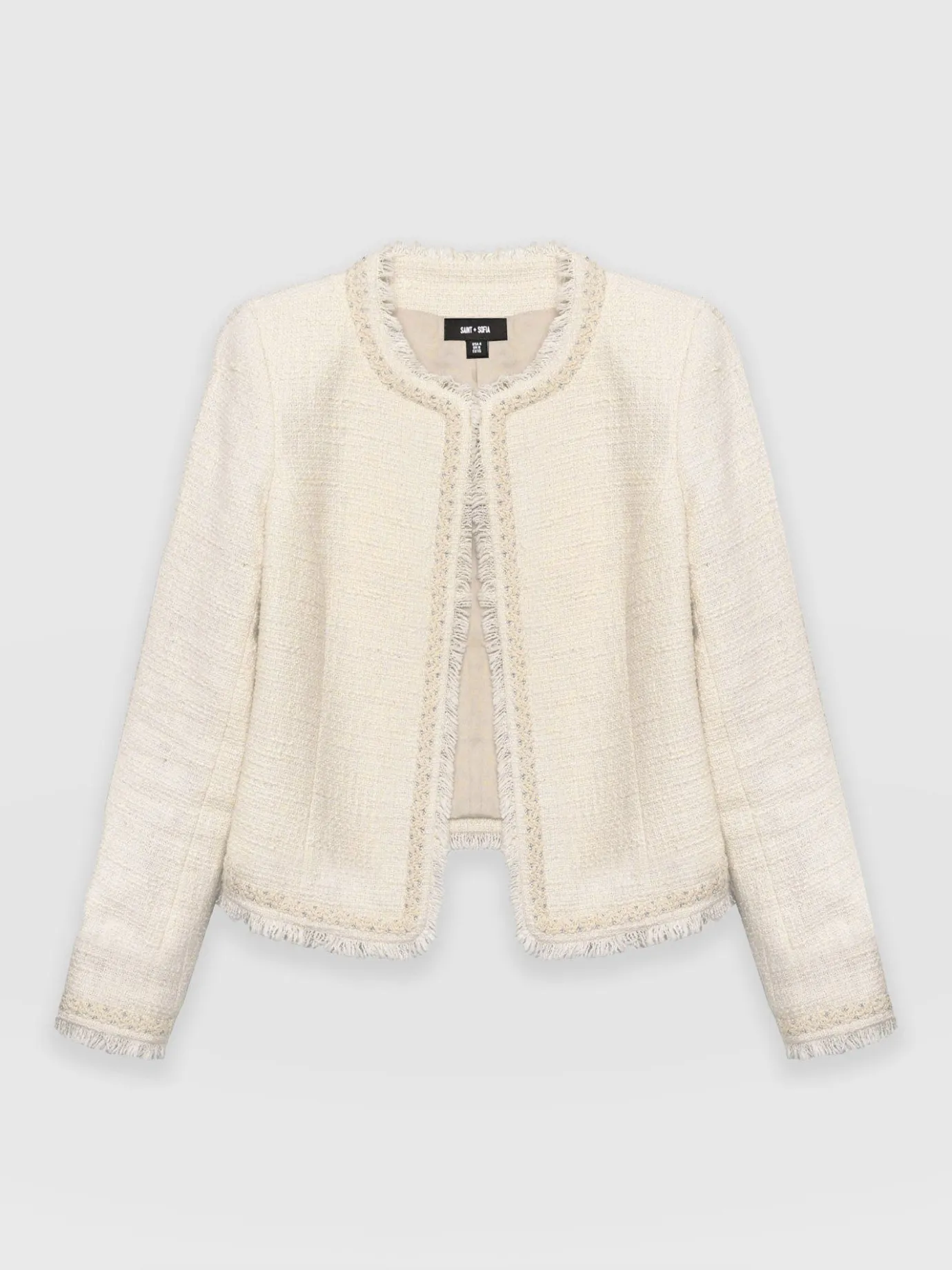 Blazers|Saint and Sofia Rayner Jacket - Cream Bouclé