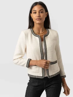 Coats & Jackets|Blazers|Saint and Sofia Rayner Jacket - Cream/Black