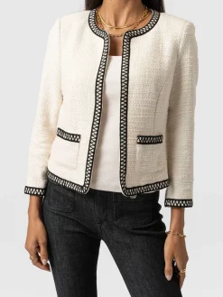 Coats & Jackets|Blazers|Saint and Sofia Rayner Jacket - Cream/Black