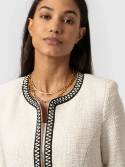 Coats & Jackets|Blazers|Saint and Sofia Rayner Jacket - Cream/Black