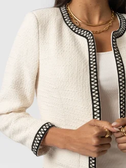 Coats & Jackets|Blazers|Saint and Sofia Rayner Jacket - Cream/Black