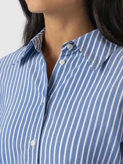 Blouses & Shirts|Saint and Sofia Reagan Tie Shirt - Blue Stripe