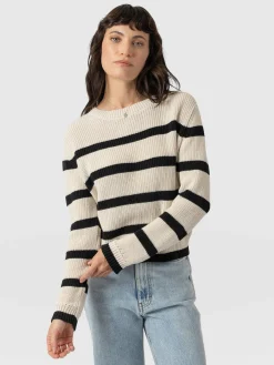 Knitwear|Sweaters|Saint and Sofia Remy Crop Jumper - Stripe