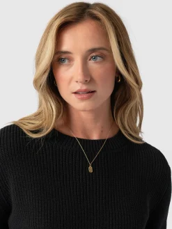 Knitwear|Sweaters|Saint and Sofia Remy Crop Sweater - Black