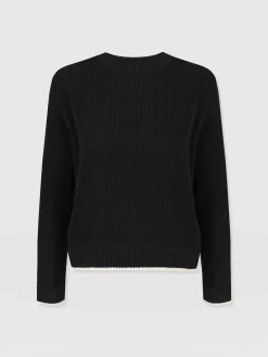 Knitwear|Sweaters|Saint and Sofia Remy Crop Sweater - Black