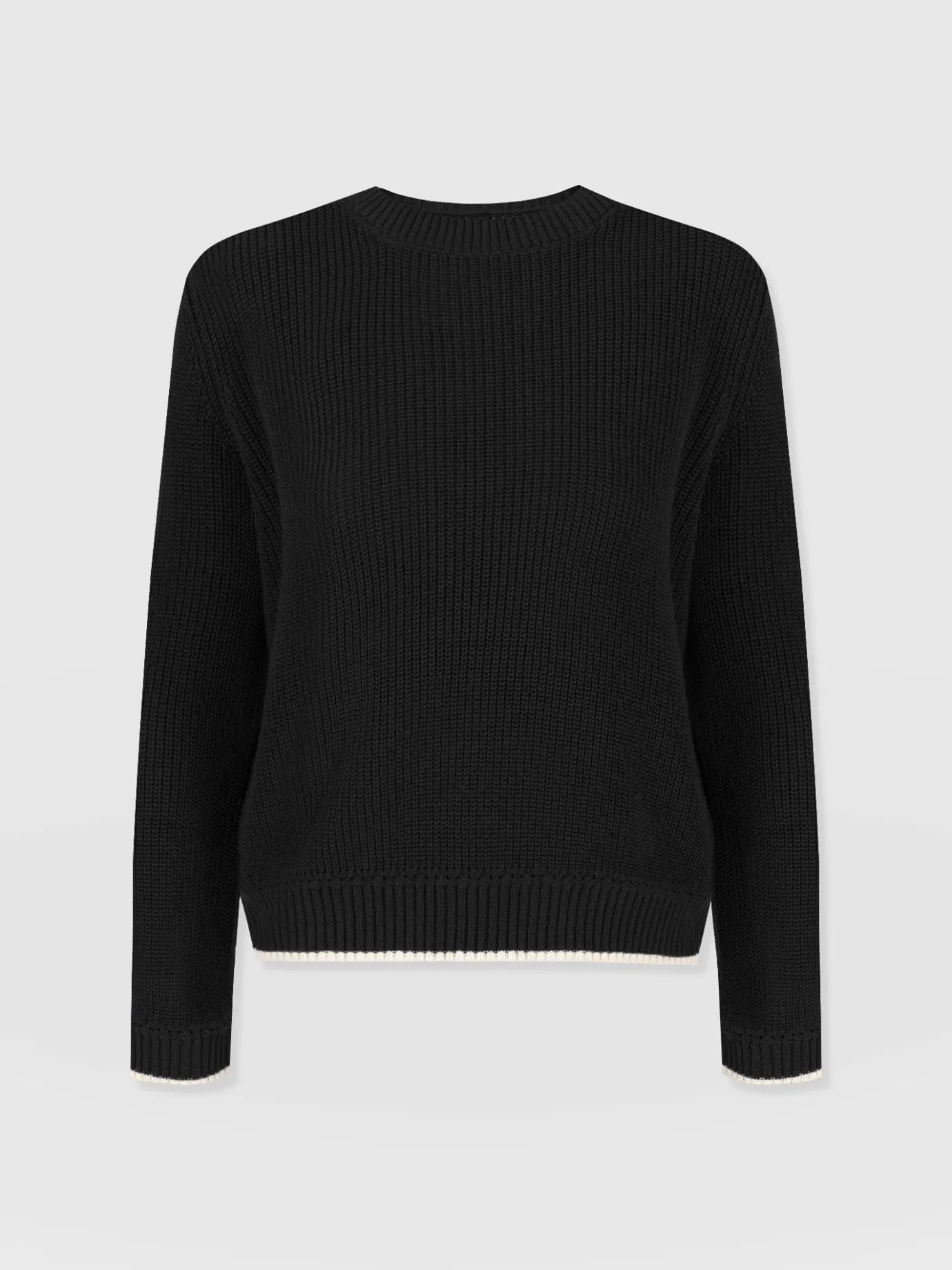 Knitwear|Sweaters|Saint and Sofia Remy Crop Sweater - Black