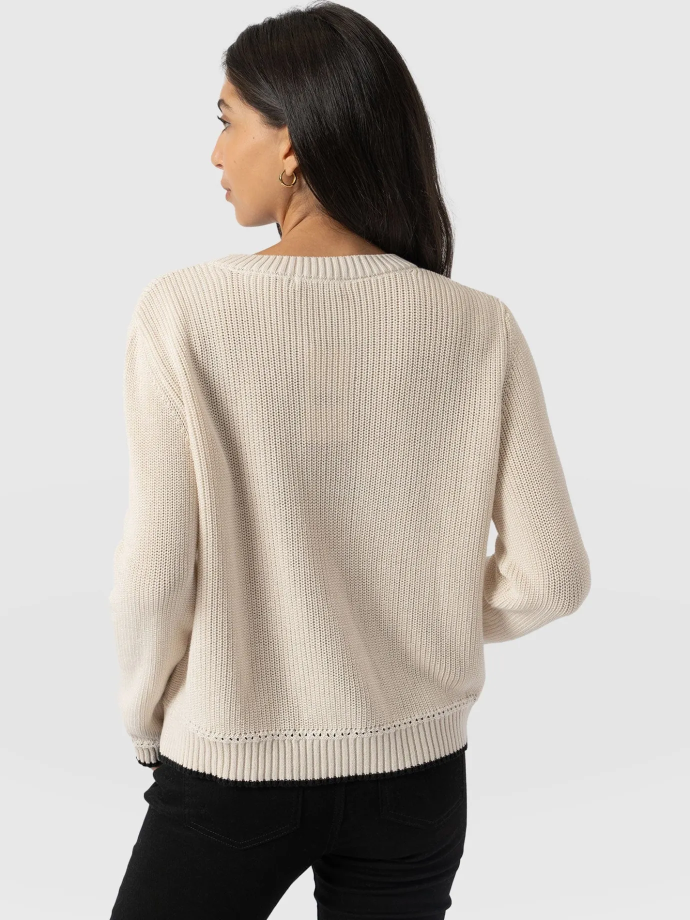 Knitwear|Sweaters|Saint and Sofia Remy Crop Sweater - Cream