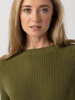 Knitwear|Sweaters|Saint and Sofia Remy Crop Sweater - Khaki