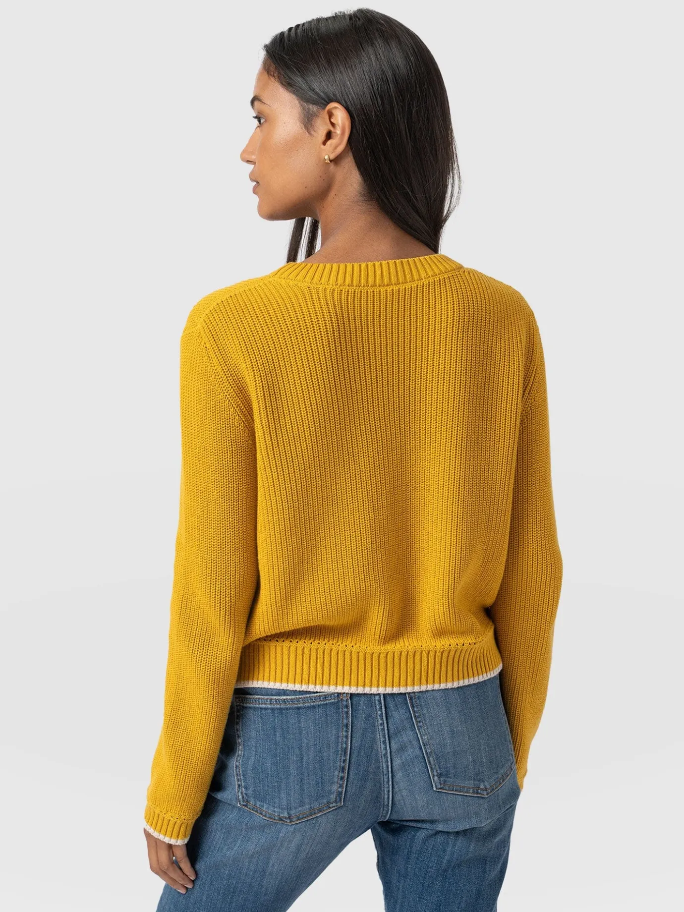 Knitwear|Sweaters|Saint and Sofia Remy Crop Sweater - Yellow