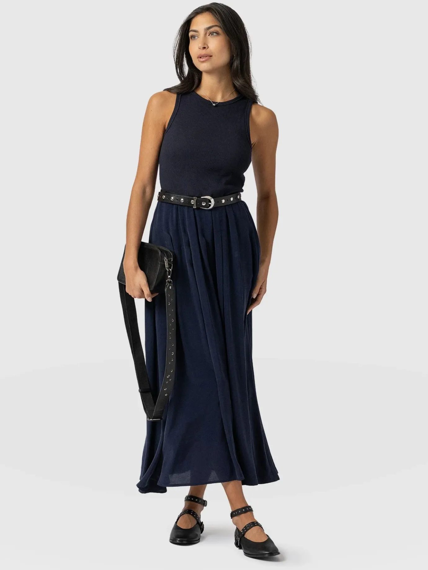 Dresses|Saint and Sofia Renee Contrast Dress - Navy