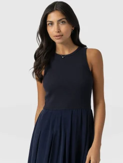 Dresses|Saint and Sofia Renee Contrast Dress - Navy