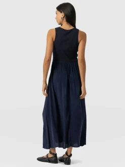 Dresses|Saint and Sofia Renee Contrast Dress - Navy