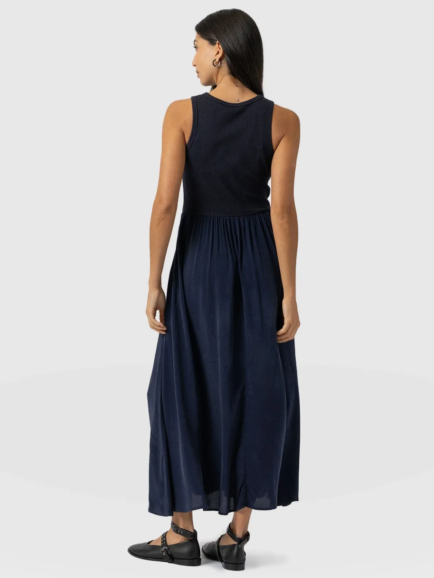 Dresses|Saint and Sofia Renee Contrast Dress - Navy